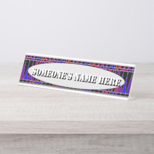 Art Deco 'Fractured' by Kenneth Yoncich Desk Name Plate