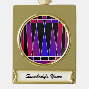 Art Deco 'Fractured' by Kenneth Yoncich Gold Plated Banner Ornament