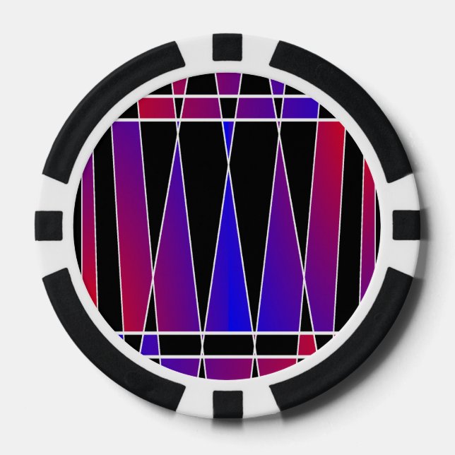 Art Deco 'Fractured' by Kenneth Yoncich Poker Chips (Front)
