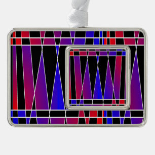Art Deco 'Fractured' by Kenneth Yoncich Silver Plated Framed Ornament