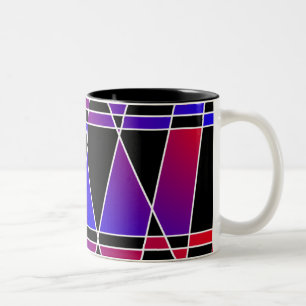 Art Deco 'Fractured' by Kenneth Yoncich Two-Tone Coffee Mug
