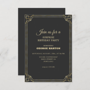 Art Deco Frame Birthday Invitation