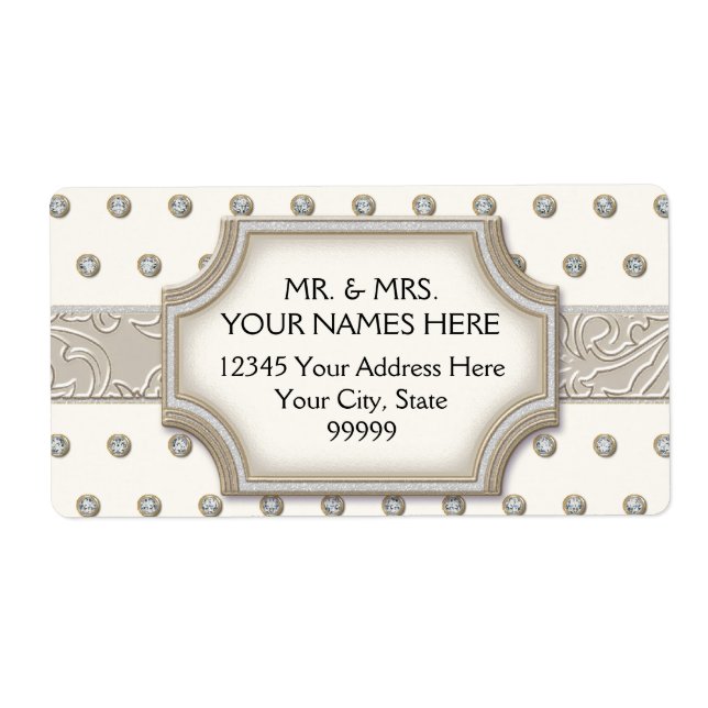 Art Deco Frame Champagne Silver Jewel Dots (Front)