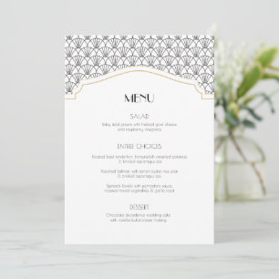 Art Deco Frame Customisable Menu Card