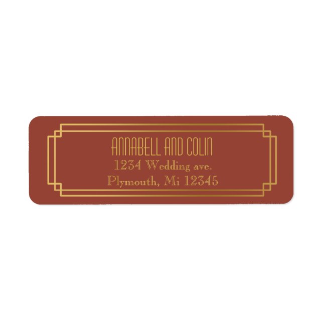 art deco frame label return address label (Front)