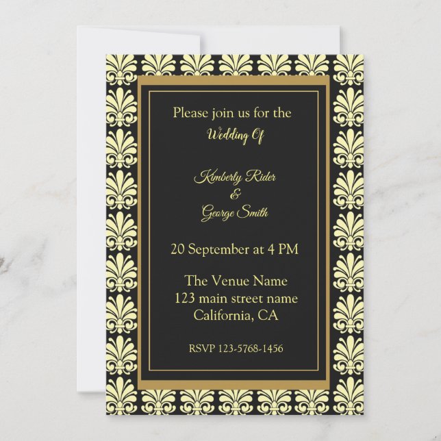 Art Deco Frame Pattern Invitation (Front)