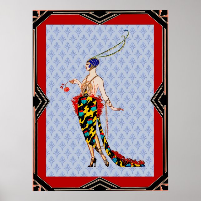 Art Deco G. Barbier Lady Poster (Front)