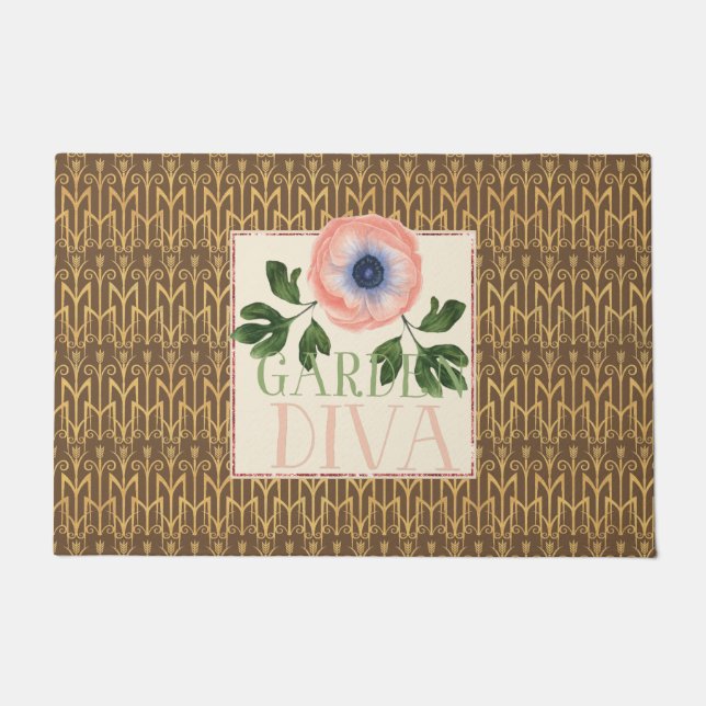 Art Deco Garden Diva Doormat (Front)