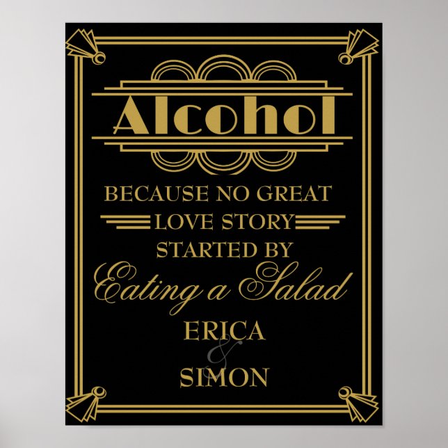 Art Deco Gastby style wedding poster (Front)