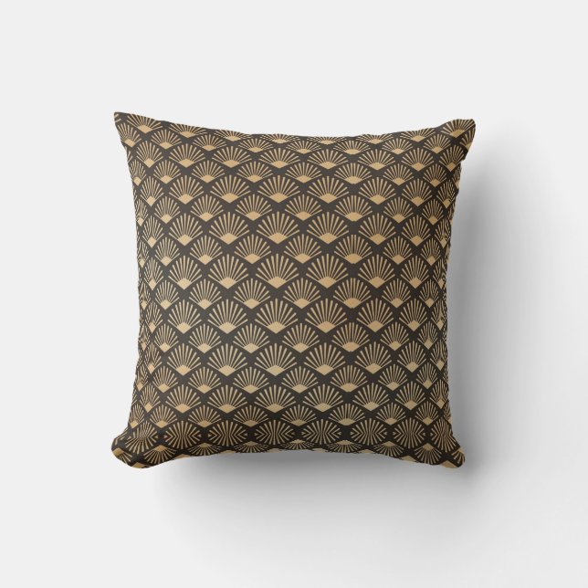 Art Deco Gatsby Fan Pattern Cushion (Front)