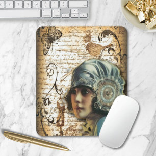Art Deco Gatsby Girl Paris fashionista Mouse Pad