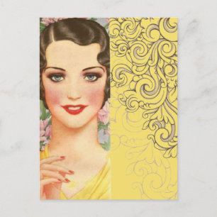 Art Deco Gatsby Girl Paris fashionista Postcard