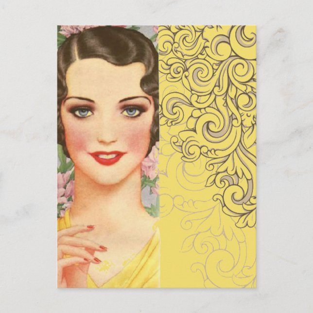 Art Deco Gatsby Girl Paris fashionista Postcard (Front)