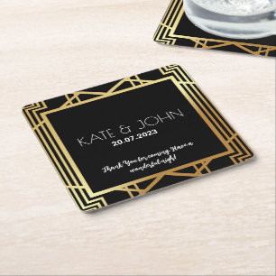 Art Deco Gatsby Inspired Coasters for Wedding 
