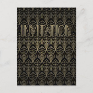 Art Deco Gatsby Invitation Postcard