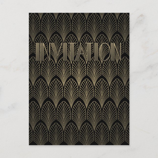 Art Deco Gatsby Invitation Postcard (Front)