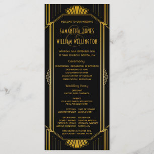 Art Deco Gatsby Modern Wedding Timeline Program