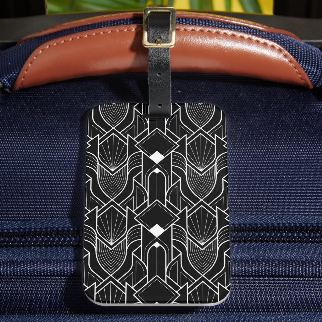 Art Deco Gatsby Pattern Luggage Tag (Front Insitu 2)