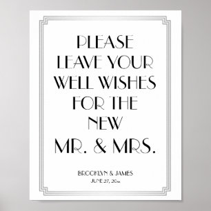 Art Deco Gatsby Silver Guestbook Sign 8x10