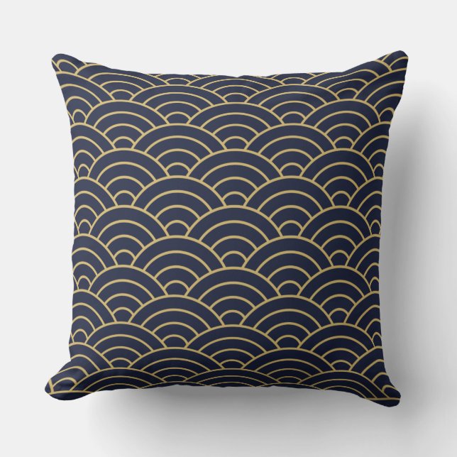 Art Deco Gatsby Style 1920 semicircles custom Cushion (Front)