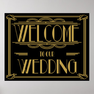 Art Deco Gatsby style "Welcome to our wedding" Poster