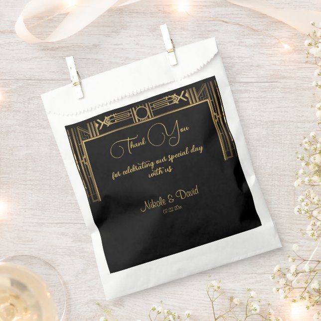 Art Deco Gatsby Wedding  Favour Bag (Clipped)