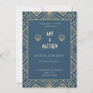 Art Deco Gatsby Wedding Invitation