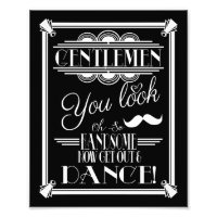art deco, Gentlemen Bathroom sign, wedding sign