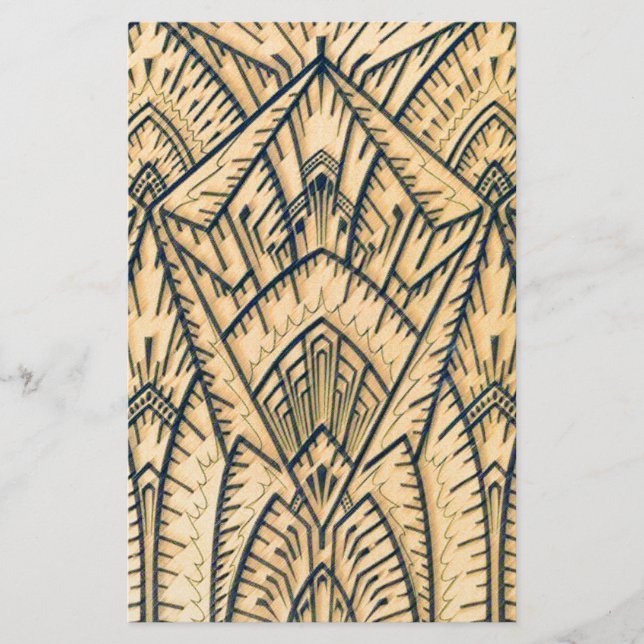 Art Deco Geo Architect Stationery (Front)