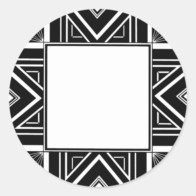 Art Deco Geo Classic Round Sticker (Front)