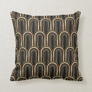 Art Deco Geometric Arches Cushion