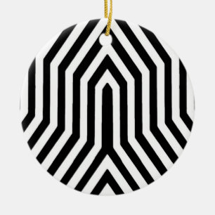 Art Deco Geometric - black and white Ceramic Ornament