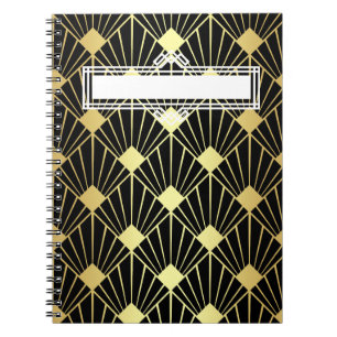 Art Deco Geometric Blank Planner/Calendar Notebook