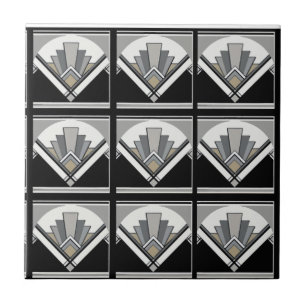 Art Deco geometric Ceramic Tile