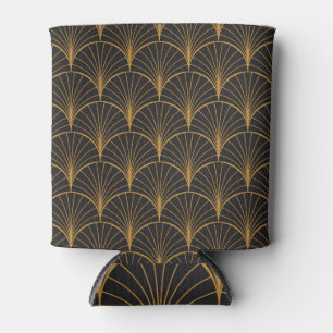 Art Deco Geometric Circles Pattern Can Cooler