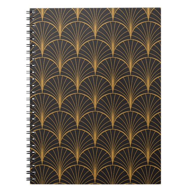 Art Deco Geometric Circles Pattern Notebook (Front)