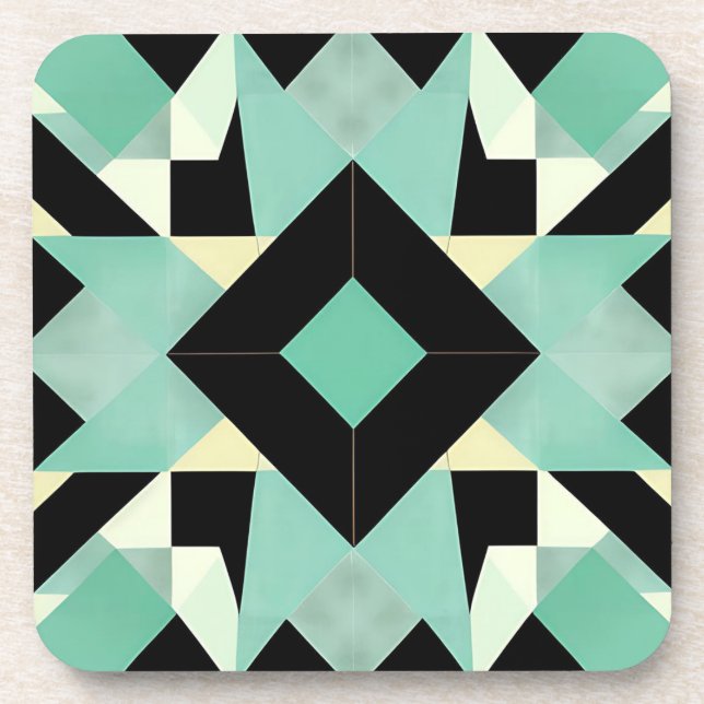Art Deco Geometric Coaster Set (Front)