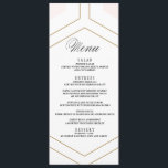 Art Deco Geometric Diamond Wedding Menu Card<br><div class="desc">Gorgeous,  on-trend wedding invitations featuring a diamond geometric design. All black text makes this design truly stand out. Perfect for an art-deco or ultra-mod wedding,  they're classic and classy with a chic geometric touch.</div>