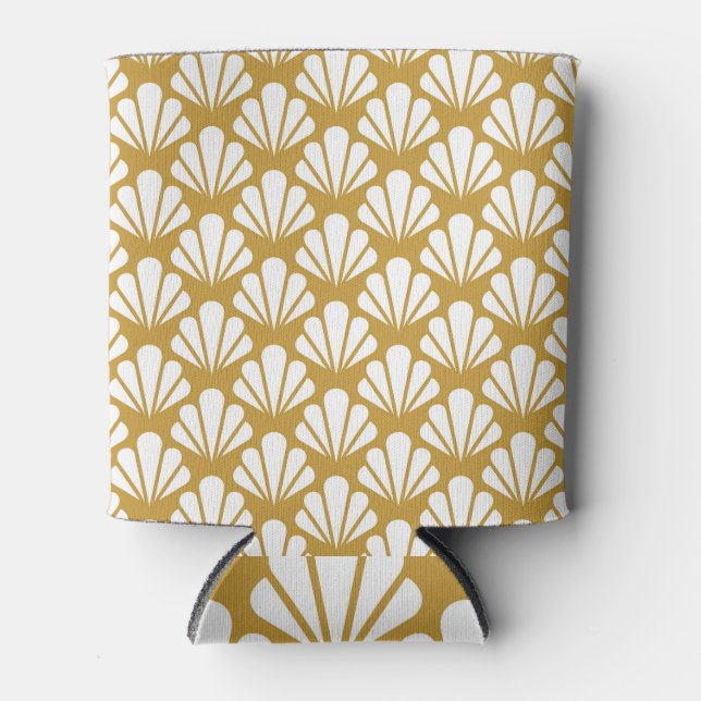 Art Deco, geometric floral seamless pattern. Can Cooler (Front)