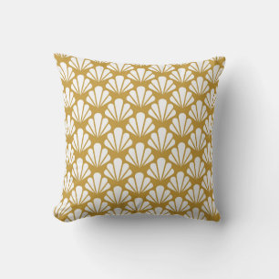 Art Deco, geometric floral seamless pattern. Cushion