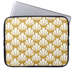 Art Deco, geometric floral seamless pattern. Laptop Sleeve