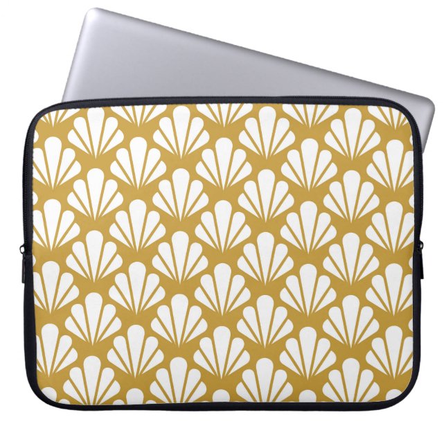 Art Deco, geometric floral seamless pattern. Laptop Sleeve (Front)