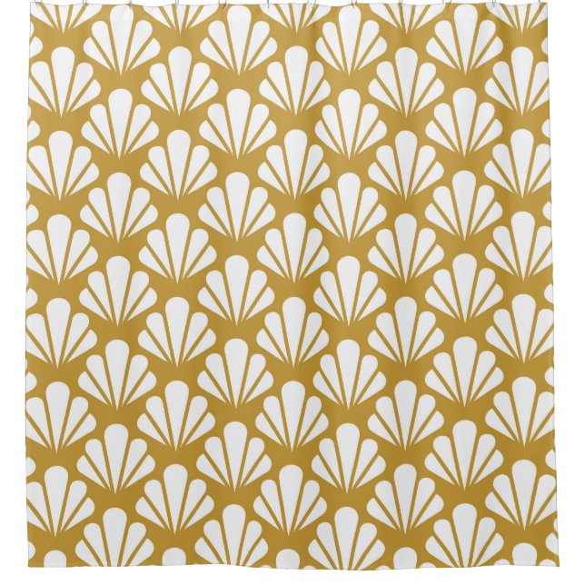 Art Deco, geometric floral seamless pattern. Shower Curtain (Front)