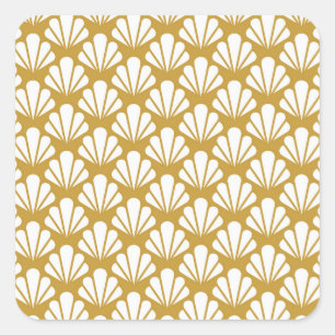 Art Deco, geometric floral seamless pattern. Square Sticker