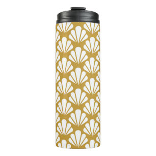 Art Deco, geometric floral seamless pattern. Thermal Tumbler