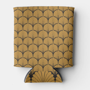 Art Deco Geometric Floral Texture Can Cooler