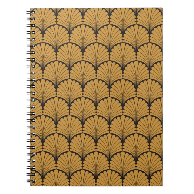 Art Deco Geometric Floral Texture Notebook (Front)