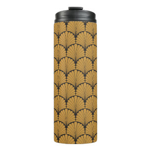 Art Deco Geometric Floral Texture Thermal Tumbler