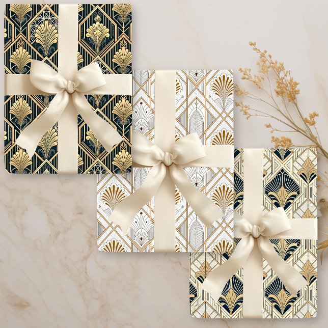 Art Deco Geometric Flourish Wrapping Paper Sheet (Creator Uploaded)