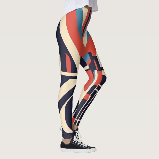 Art Deco Geometric Leggings for 4th of July (Right)